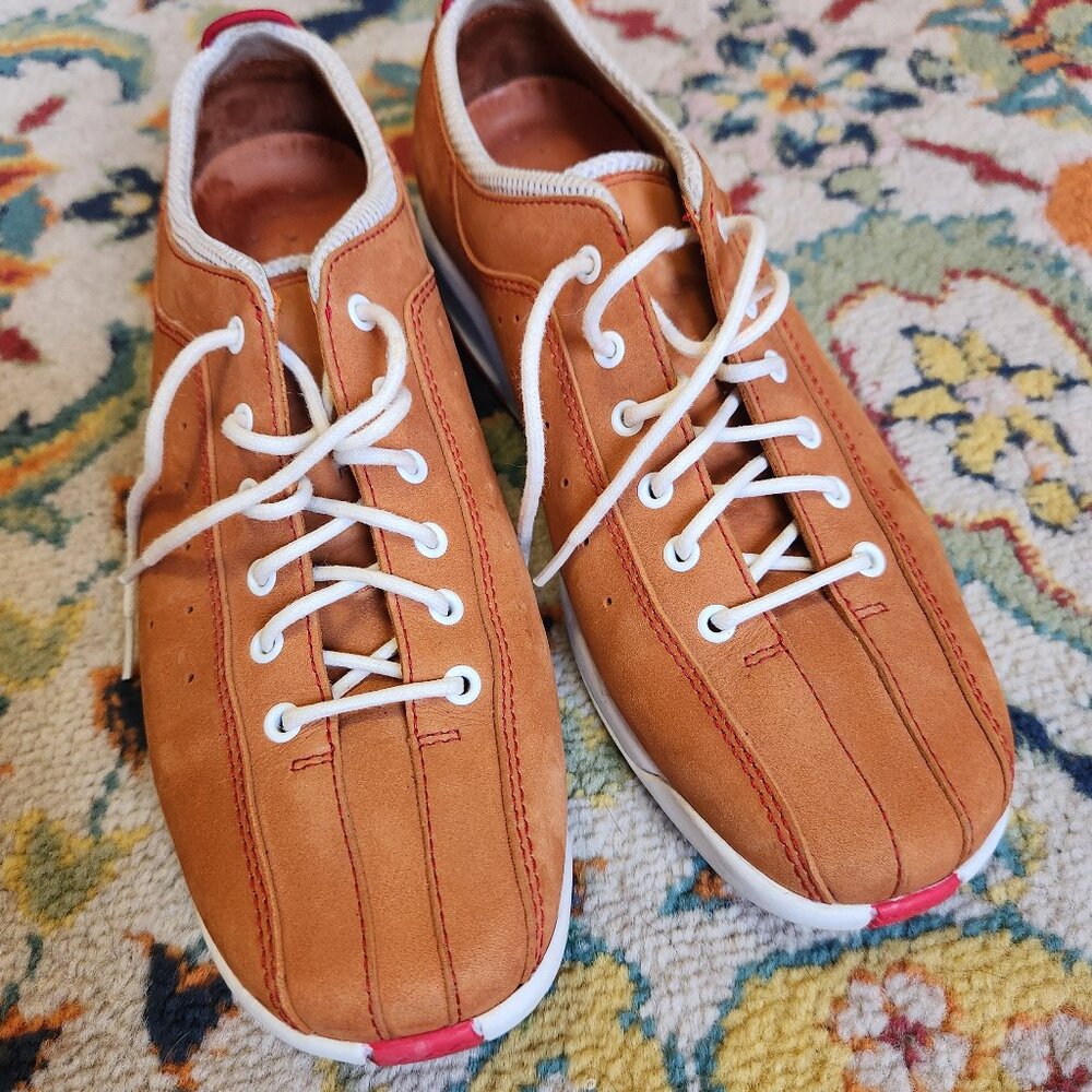 Cole Haan Patent Leather Orange Tennie Shoes